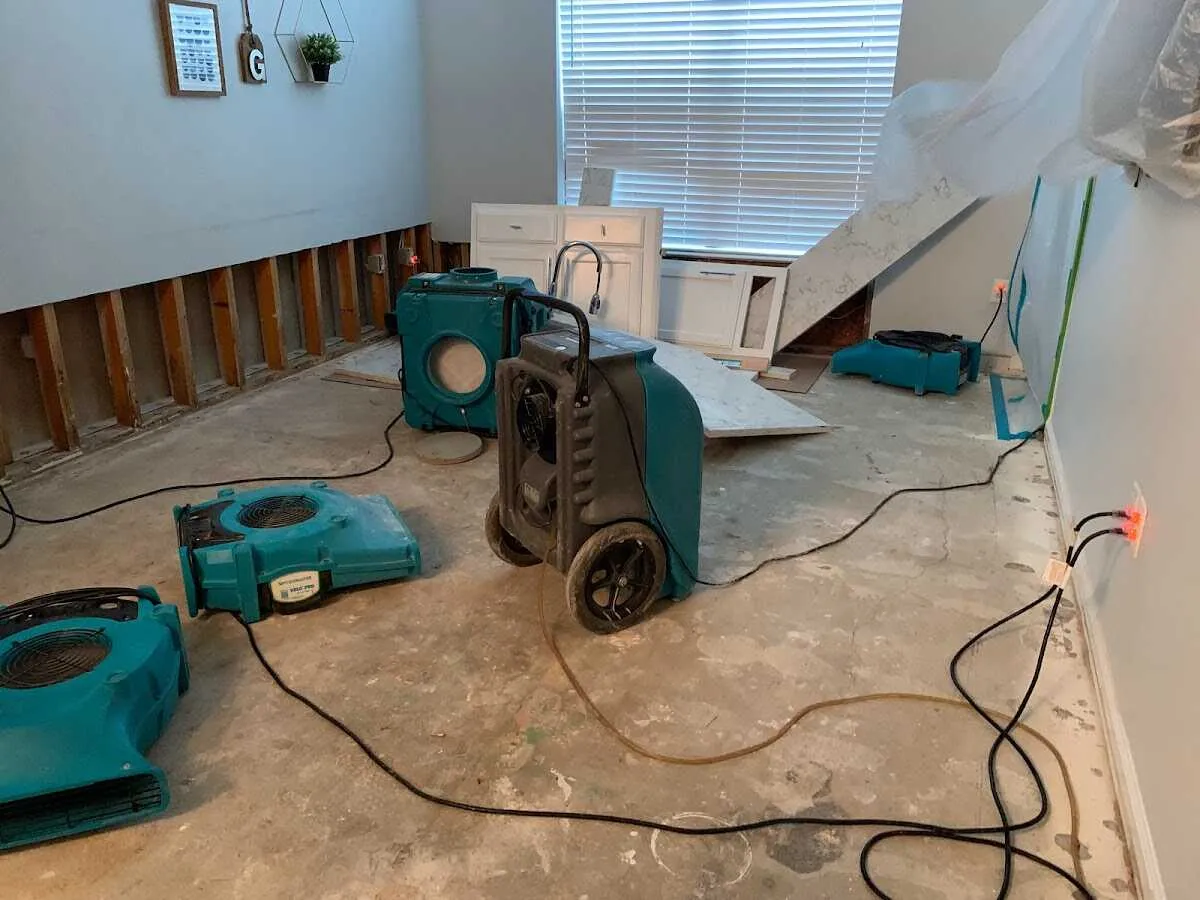 Dehumidifier in flood-cut room for Water Extraction & Removal in Grafton